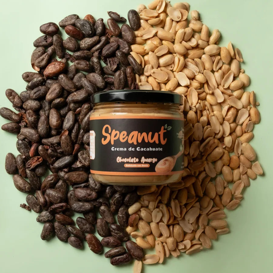 Frasco de Speanut Chocolate Amargo, crema de cacahuate de 300 g
