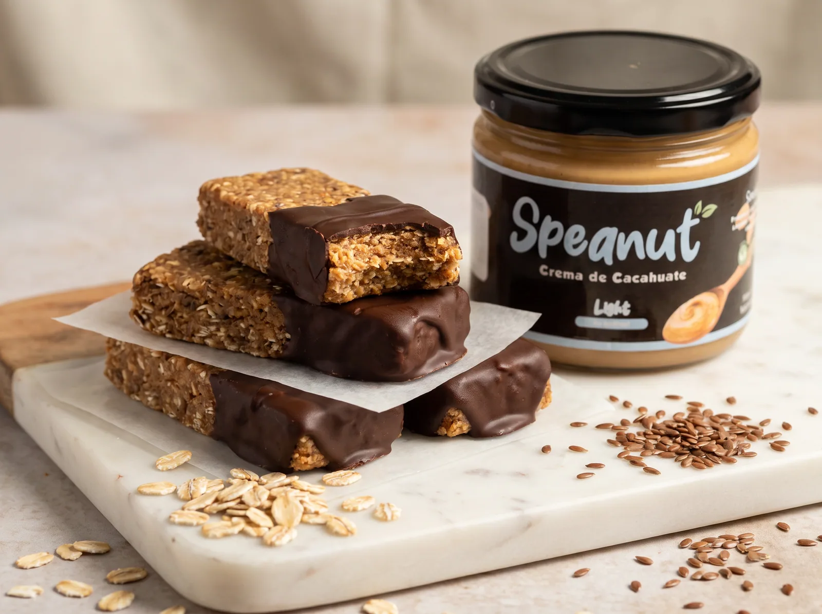Barras de proteína caseras de cacahuate
