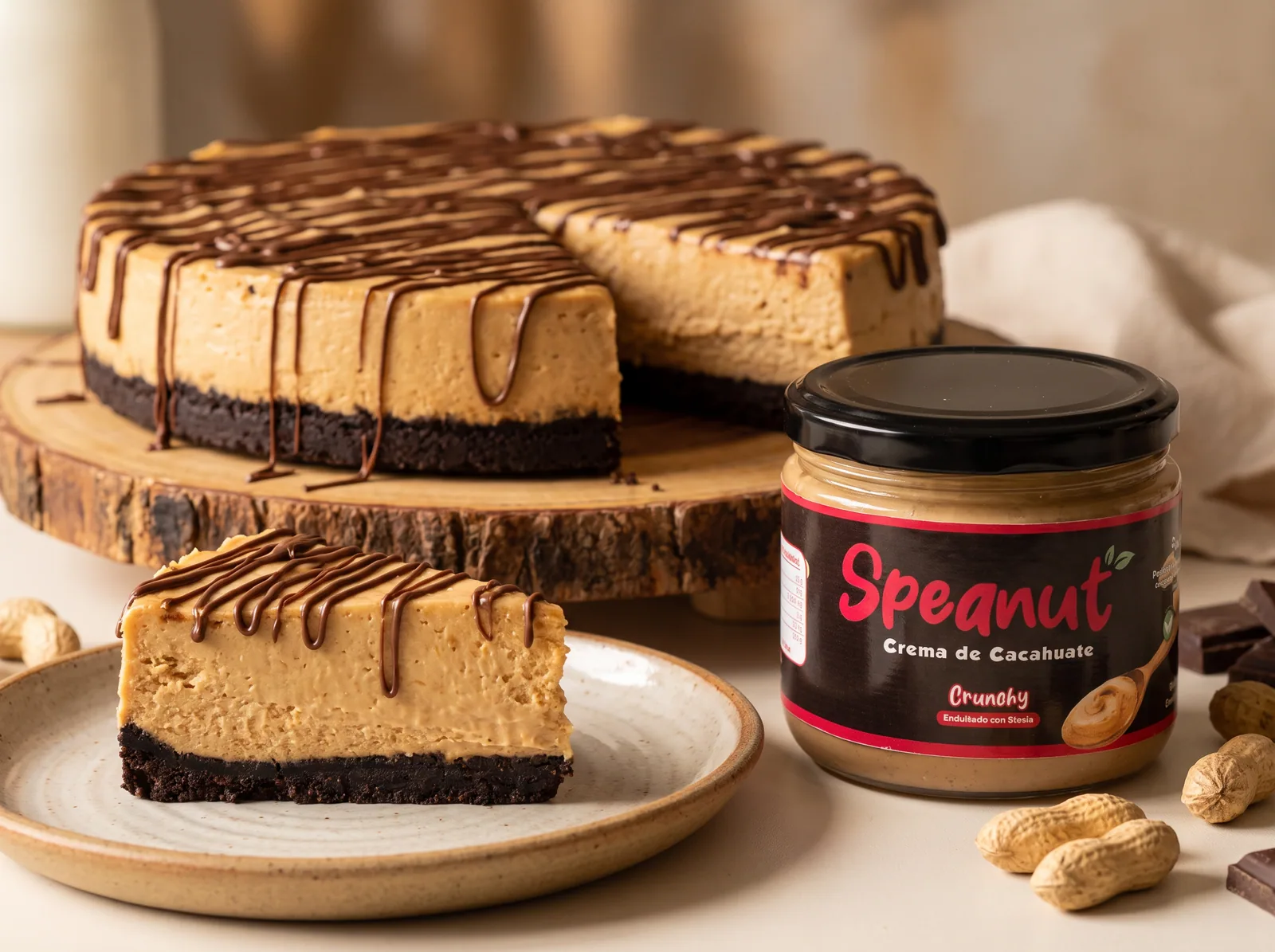 Cheesecake de cacahuate sin horno