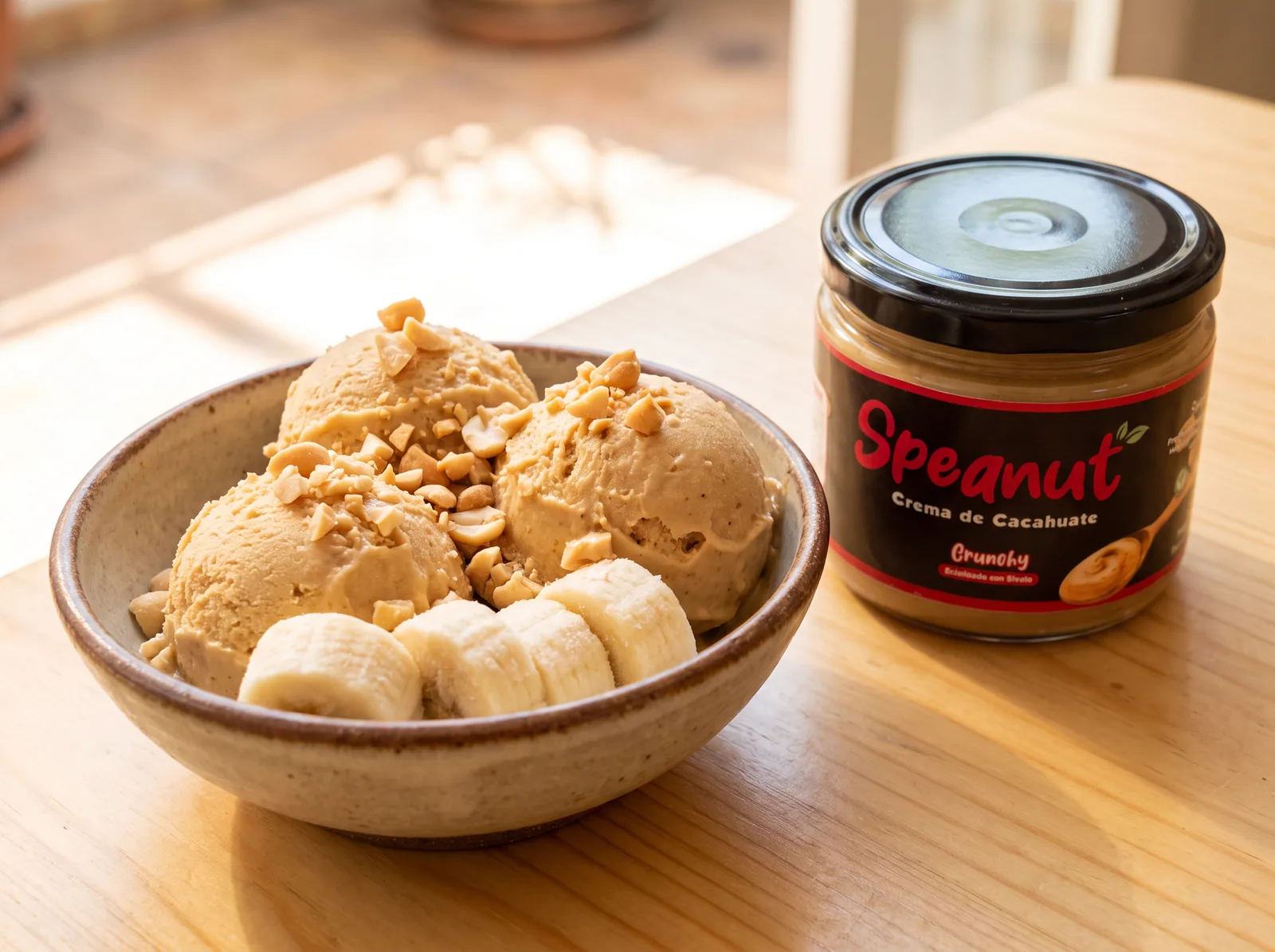 Helado de cacahuate de dos ingredientes