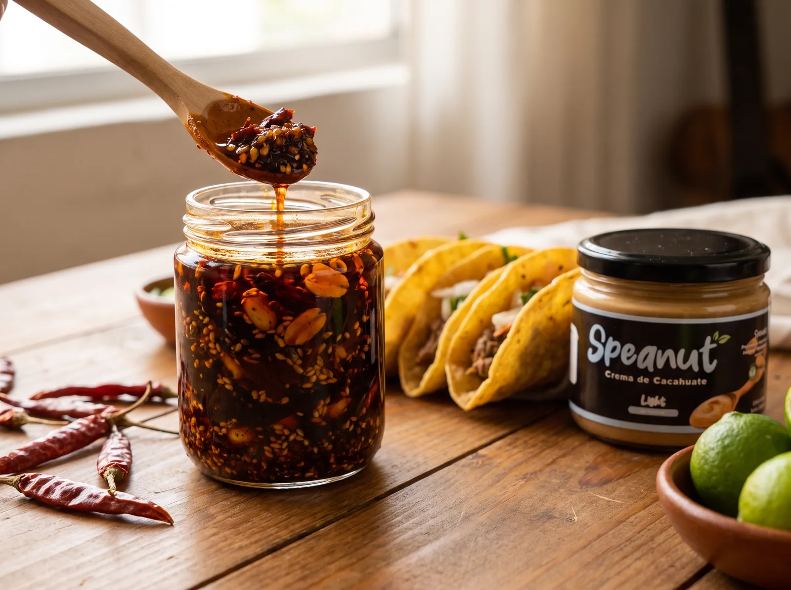 Salsa macha de cacahuate